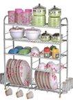 AVAIL Stainless Steel Over Sink Dish Drainer Rack | Space Saving Dish Drying Rack | Plate Cutlery Stand | Kitchen Utensil Rack | Kitchen Organizer (31x24 Inch)