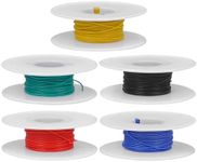 ARTIBETTER 5 Rolls 30 AWG Flexible Silicone Wire Electric Wire 30gauge Hookup Wires Kit Stranded Tinned Copper Wire Cable for Diy