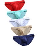 Faringoto Low Waist Seamless Men Underwear Thin Underpants Ice Silk Briefs Mini Bikini