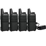 Retevis RT22 Walkie Talkie, 16 CH, FRS, 2 Way Radios Long Range Rechargeable, VOX, Mini, Two Way Radio for Business, Camping, Farm, School, Warehouse, Gifts (4 Pack)