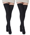 BABAHU Womens Extra Long Cotton Stripe Thigh High Socks Over the Knee High Socks