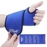 Hilph Wrist Ice Pack Wrap for Pain Relief, Reusable Wrist Brace with Gel Cold Pack for Injuries, Hot & Cold Compress Hand Ice Pack for Carpal Tunnel, Rheumatoid, Tendonitis, Swelling -Blue