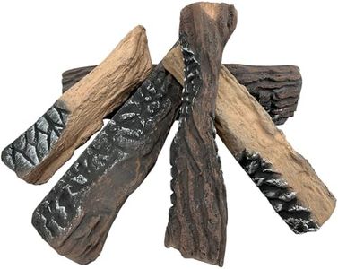 MrGas Log 5 Pcs Gas Fireplace Ceramic Logs, Simulated Firewood, Ventilation, Decoration, Suitable for Indoor Fireplaces, Outdoor Fire Pits