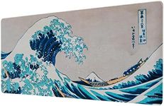 Grupo Erik Hokusai XXL Mouse Mat - Desk Pad - 31.5" x 13.78" Non-Slip Rubber Base Mouse Pad, Gaming Mouse Pad, Keyboard Mouse Mat - Japanese Art - The Great Wave Off Kanagawa