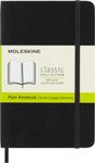 Moleskine Classic Plain Paper Notebook, Soft Cover and Elastic Closure Journal, Color Black, Size Pocket 9 x 14 A6, 192 Pages