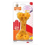 Nylabone Extreme Tough Dog Chew Toy Cheese Bone, Durable, Cleans Teeth, Cheese Flavour, Large, for Dogs Up to 23 kg