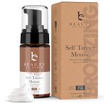 Beauty by Earth Self Tanner Mousse - Medium to Dark Fake Tan Sunless Tanner, Self Tanners Best Sellers, Natural Looking Self Tan, Self Tanning Mousse, Tanning Foam for Use as Body or Face Tanner