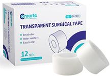 Conkote Transparent Medical Tape 1" x 10 Yards, First Aid Adhesive Clear Surgical Bandage Tape for Wound Care, 12 Rolls