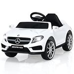 INFANS 12V Electric Kids Ride On Car, Licensed Mercedes Benz GLA45 Toy Car with Remote Control, MP3 Plug, USB, 2 Speeds, LED Lights, Battery Powered Toy Vehicle for Toddler Children (White)