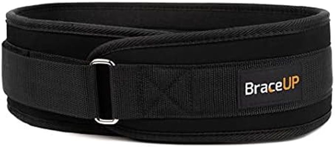 BraceUP Cinturón Gym, Cinturon Lumbar Gimnasio - Levantamiento de Pesas para Hombre y Mujer, 10 cm de Ancho, Entrenamiento y Apoyo para la Espalda (M)