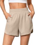 luvamia Sweat Shorts Women High Waisted Pull On Lounge Shorts Women Trendy Shorts for Women Light Khaki Womens Shorts Active Shorts Women Women's Athletic Shorts Small Fits Size 4 Size 6