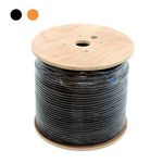 CableProof RG11 Coaxial Cable roll of Tri-Shield Underground Drop Direct Burial Flooded Coax Digital Cabling with Gel (Indoor/Outdoor) 500' or 1000' Bulk Wire (1000 FT, Black)