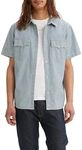 Levi's Men's Ss Relaxed Fit Western Shirt, Vander Denim Railroad Stripe, S