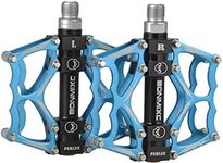 BONMIXC Bicycle Pedals 9/16 Thread Sealed Bearing MTB Pedals Aluminum Alloy Bike Pedals Blue