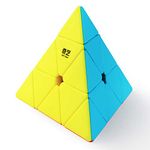 D-FantiX QY Toys Pyraminx Stickerless Speed Cube Triangle Magic Cube Puzzle Christmas Toys Gifts for Kids