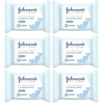 Makeup Remover Face Wipes 6 PACK | 25 x 6 (150) Bulk Multipack | Johnson | Moisturising Cleansing to Dry Skin | Bundle by MG Living