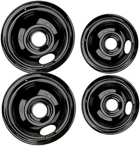 5304430149 and 5304430150 Porcelain Burner Drip Pan Bowls Replacement 318067041 and 318067051 Electric Range Cooktop By AMI PARTS Includes 2 8-Inch and 2 6-Inch Pans