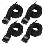 Ayaport Lashing Straps with Buckles Adjustable Cam Buckle Tie Down Cinch Strap for Packing Black 4 Pack (0.75'' x 24'')