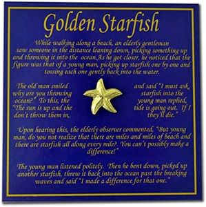 StockPins Gold Starfish "You Make a Difference" Lapel Pin with Gift Card – Perfect for Employee and Volunteer Recognition