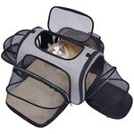 Siivton Cat Carrier 4 Sides Expandable Pet Carrier Airline Approved Soft Sided Pet Travel Carrier with Fleece Pad for Cats Puppy and Small Dogs