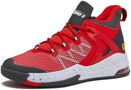 AND1 Turnaround Men’s Basketball Shoes, Indoor or Outdoor Basketball Sneakers for Men, Street or Court, Sizes 7-16, Red, 12.5 Women/11 Men