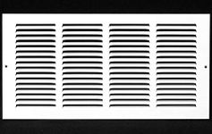 16"w X 10"h Steel Return Air Grilles - Sidewall and Cieling - HVAC DUCT COVER - White [Outer Dimensions: 17.75"w X 11.75"h]