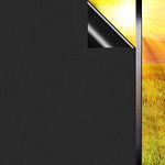 Qualsen Blackout Window Film Privacy Window Film Sun-Light Control Window clings Light Blocking Non Adhesive Window Matte Black Decorative Film 17.4 x 78.7 inch (44.3 x 200 cm)