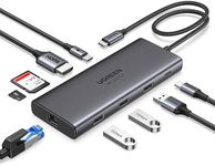 UGREEN Revodok Pro 109 USB C Hub 9 in 1 10Gbps USB C 3.2 & USBA 3.2 4K 60Hz HDMI, 100W Power Delivery, SD/TF Card Reader Gigabit Ethernet for MacBook Pro/Air,iPhone 15 Pro/Pro Max, Thinkpad and More