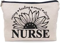 Lacosu Nurse Appreciation Gifts Sunflower Makeup Bag Cosmetic Bag Zipper Pouch Toiletry Bags,Nurses Week Gift,Nursing Student Gift,Nurse Graduate Gifts