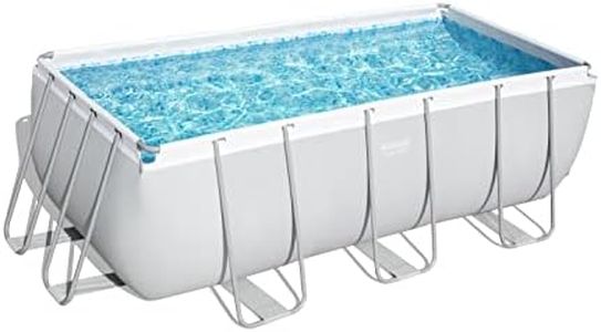 Bestway Power Steel Ersatz Frame Pool ohne Zubehör 412 x 201 x 122 cm, lichtgrau, eckig