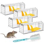 Sanfant Humane Mouse Traps & Rat Traps Washable Reusable Live Catch and Release Mice, Mouse, Field Mouse & Rodent Catchers for Indoors Outdoors, Pets and Children Friendly (4 Pack)