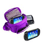 Orzly® - Game & Console Travel Bag for Sony PSP Consoles (GO/VITA/1000/2000/3000) Has Special Compartments for Games & Accessories. Bag Includes Shoulder Strap + Carry Handle + Belt Loop - Purple