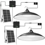 Solar Shed Lights Indoor/Outdoor Solar Lights 1200LM with Battery Display, Waterproof Solar Powered Security Lamp for Pendant, Gazebo, Chicken Coops