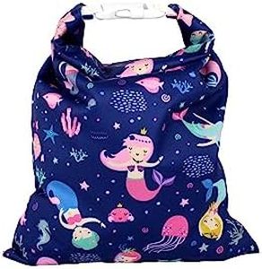 Immaculate Textiles Bolsa húmeda/Seca Unisex para bebé con Hebilla: Impermeable y Lavable: Ideal para Nadar y pañales de Tela Reutilizables (Sirenas, 28 x 40 cm)