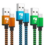 Micro USB Cable Aioneus Android Charger Cable [3-Pack, 6 ft] Micro USB Cord Nylon Braided Fast USB Charging Cable Compatible with Samsung Galaxy S7/S6, Xbox One, Huawei, Sony, Nexus, HTC, PS4 and More