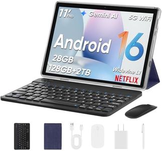 2025 Upgraded Android 16 Tablet, 11 inch Android Tablets,28GB+128GB+1TB Expand, Support Face Unlock+18W Fast Charging, Octa-Core CPU,Dual WiFi6, Dual Cameras,8000mAh Battery, Tablet with Keyboard