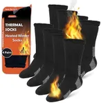 Debra Weitzner Thermal Socks for Men Women Warm Socks 4/6 Pairs Crew Winter Thick Boot Socks