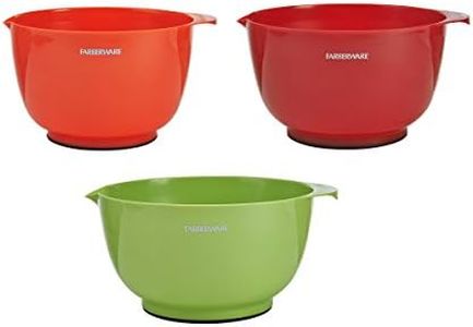 Farberware - 5216128 Farberware Professional Plastic Mixing Bowls, Set of 3, Orange/Red/LightGreen