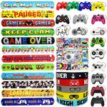 Video Game Party Favors Set of 83 Pcs for Kids Gaming Party Decor Including Slap Bracelets Gamer Controller Handle Keychains Wristbands Stickers Game On Theme Birthday Party Supplies
