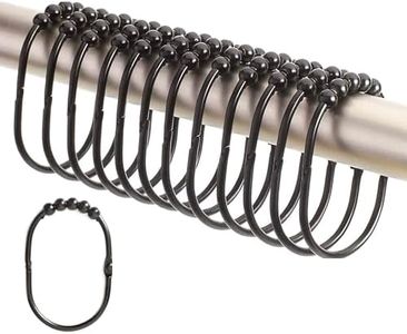 2lbDepot Copper Shower Curtain Rings Hooks, Premium Rust-Resistant Stainless Steel Metal, Large Wide Locking Rings, Glides Effortlessly on Bathroom Shower Rods, Set of 12 Decorative Copper Rings