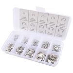 304 Stainless Steel E Clip Assortment Kit E-Clip External Retaining Ring Assortment Set (M1.5-M10,120 PCS)