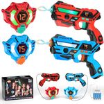 VATOS Rechargeable Laser Tag Set 2 Packs - Real-time Data SYNC Infrared Laser Tag Sets, 2 Player Lazer Tag Shooting Game for Kid Teen Age 6-12 year old Indoor & Outdoor Play