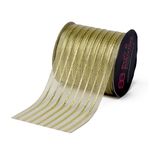 Bells and Whistles Metallic Stripe Christmas Ribbon Gold (3 inch 10 Yards)