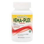 NaturesPlus Hemaplex Capsules - Gentle, Fast Acting Iron Capsules with Vitamin C, Methyl B12, Folate - Blood Health and Energy Support - Vegan, Gluten Free - 60 Capsules