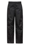 Mountain Warehouse Spray Kids Waterproof Over Trousers - Breathable Childrens Over Pants, Half Leg Zip, Taped Seams Rain Pants - for Travelling & Outdoors Black Kids Size 7-8 Years