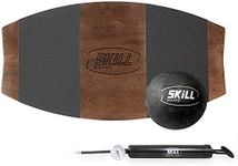 Skill Board The - Wooden Balance Board for Adults - Wobble Board for All Sports, Gym, Standing Desk, or Yard Games - Balance Trainer, Fitness Ball, Ball Pump, Grip Tape