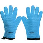 KITCHEN PERFECTION XL Silicone Smoker Oven Gloves-Extreme HeatResistant Gloves-Handle Hot Food Right on Your Grill BBQ Fryer&Pit|Waterproof Grilling Cooking&Baking Mitts|Superior Value Set+3 Bonuses