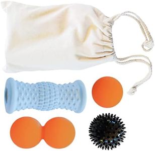 kaigai Massage Ball & Foot Roller 4 in 1 Set, Peanut Lacrosse Ball, Spiky Massage Ball, Foot Roller - Ideal For Office Use, Acupoint, Deep Tissue Therapy, Myofascial Trigger Point Release