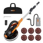 MAXXT Drywall Sander,Real Self-Vacuum System,LED Light,Telescopic Handle,Variable Speed,6.5A Motor, 6pcs 9” Sanding Discs, Dust Bag.Please Turn The Suction ON Before USE