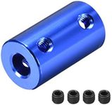 uxcell 6.35mm to 6.35mm Bore Rigid Coupling Set Screw L25XD14 Aluminum Alloy,Shaft Coupler Connector,Motor Accessories,Dark Blue,2pcs